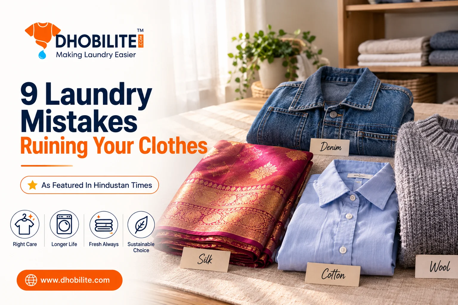 9 laundry mistakes ruining your clothes - DhobiLite founder featured in Hindustan Times
