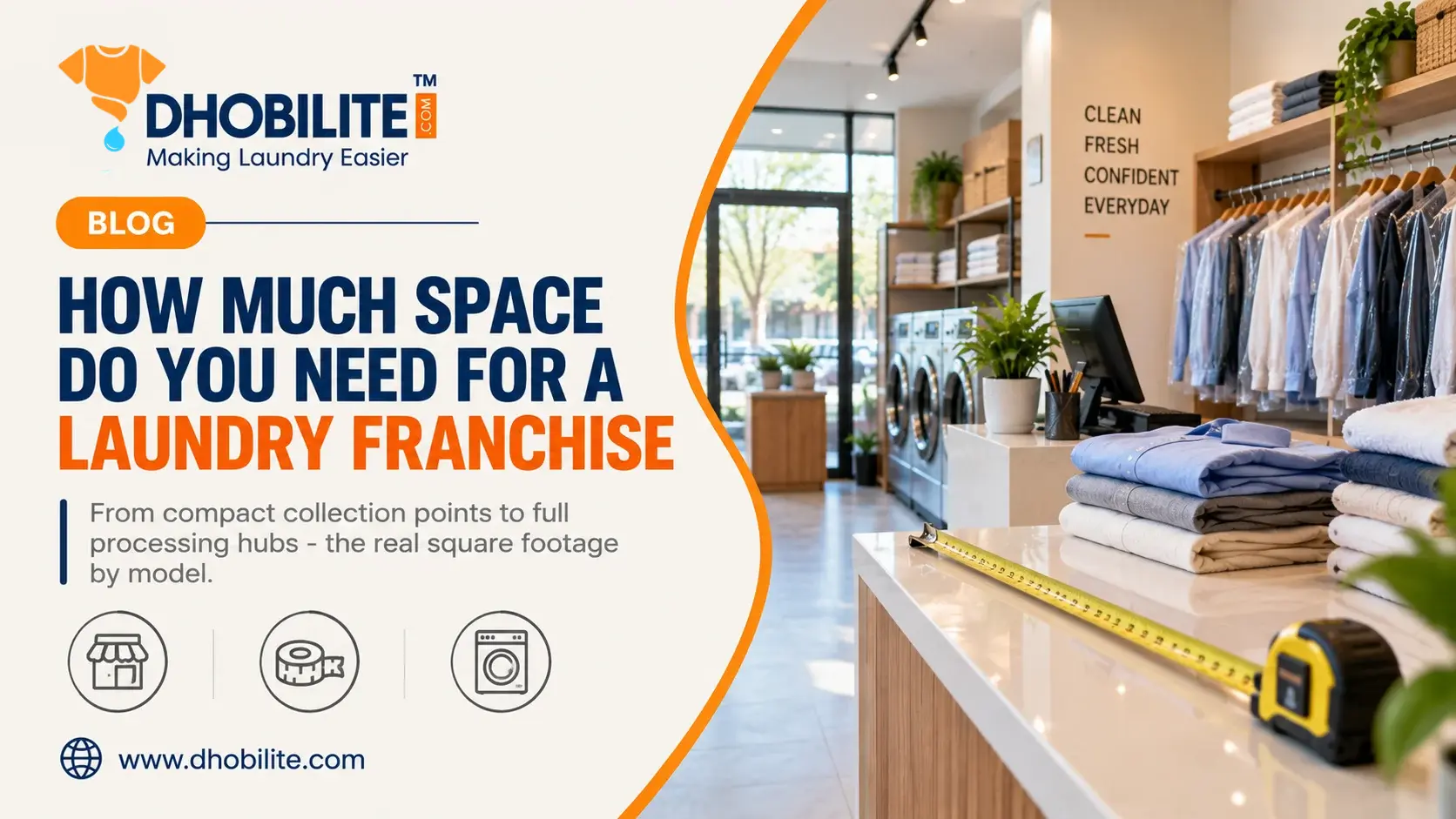 how much space required for laundry franchise