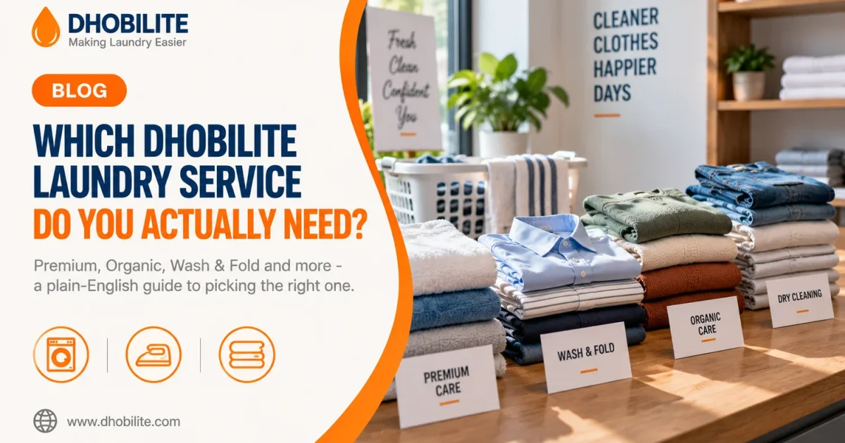 Which DhobiLite laundry service do you need - Premium, Wash and Fold, Organic Care and Dry Cleaning compared
