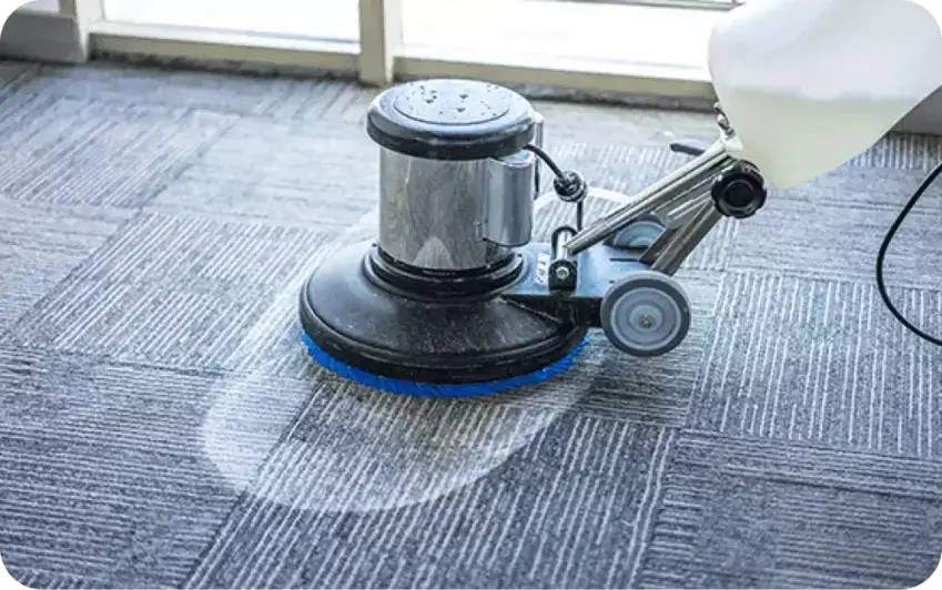 carpet cleaning using scrubber