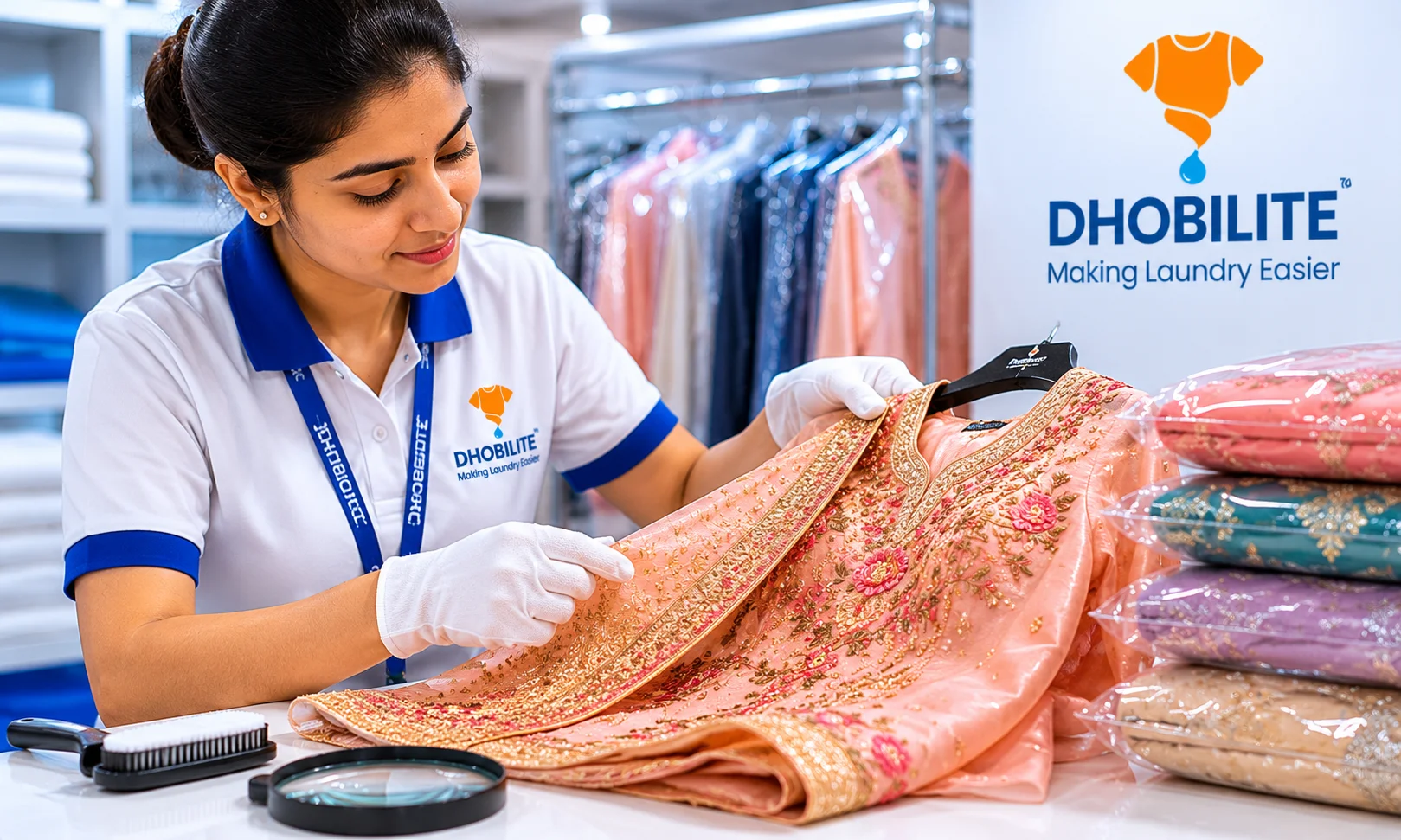 Expert care for delicate ornamental garments by DhobiLite