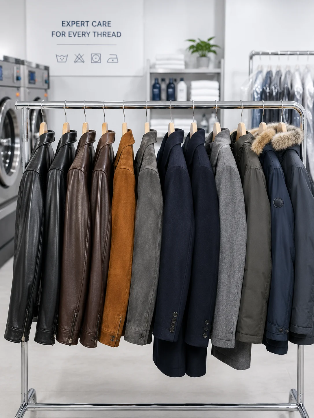Jackets professionally dry cleaned and restored by DhobiLite