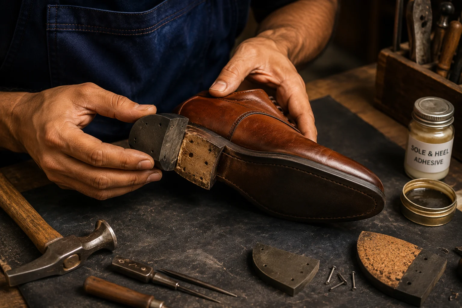 Shoe sole and heel replacement service by DhobiLite