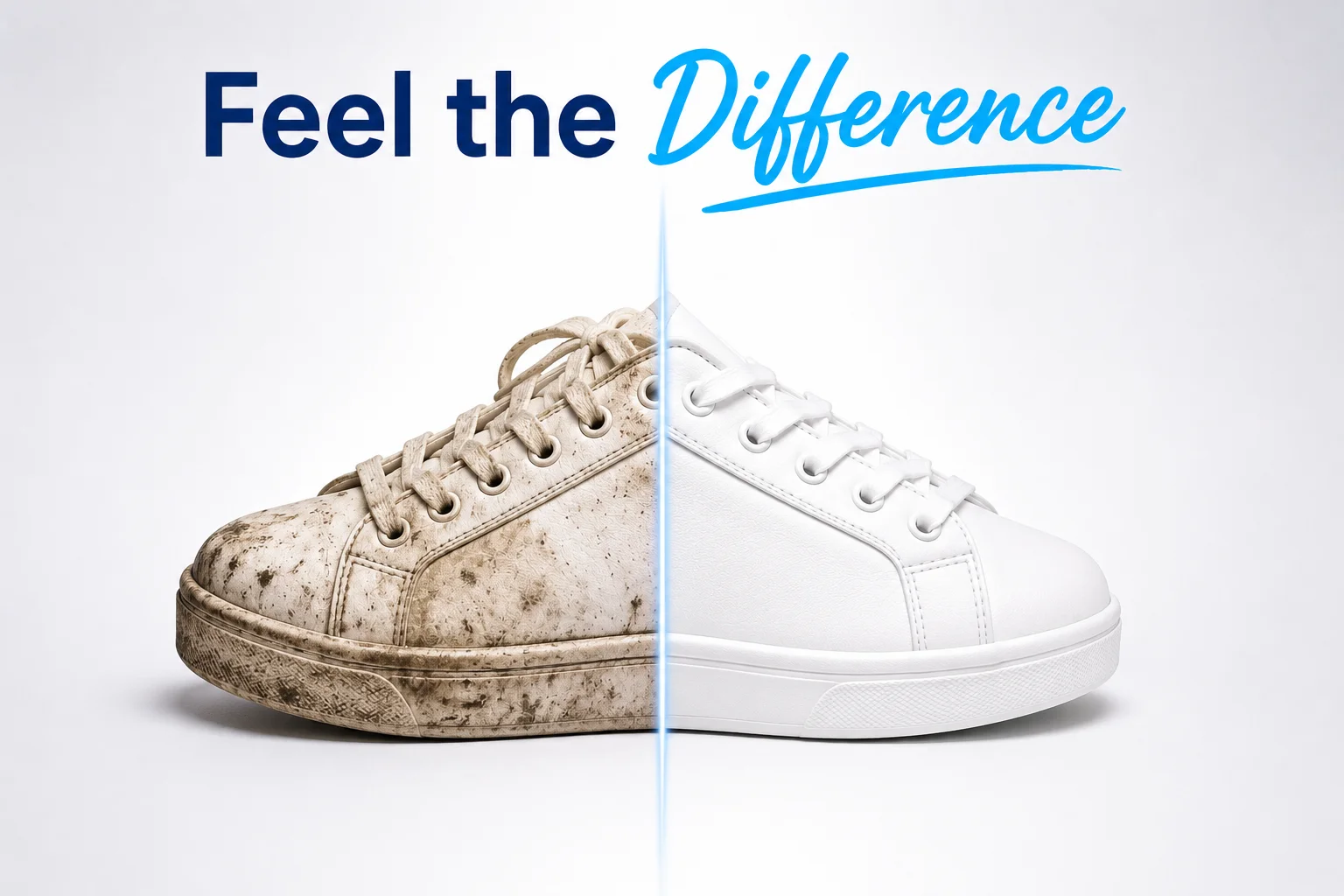 Feel the difference with DhobiLite shoe cleaning