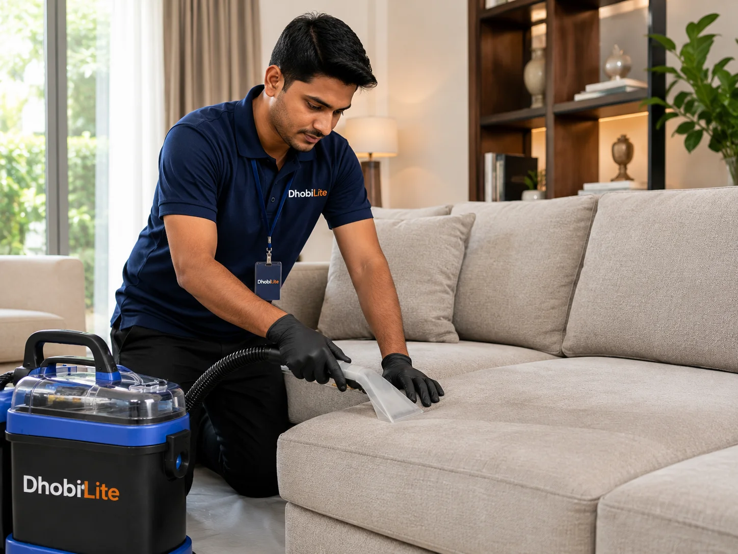 DhobiLite professional onsite sofa cleaning service at your home