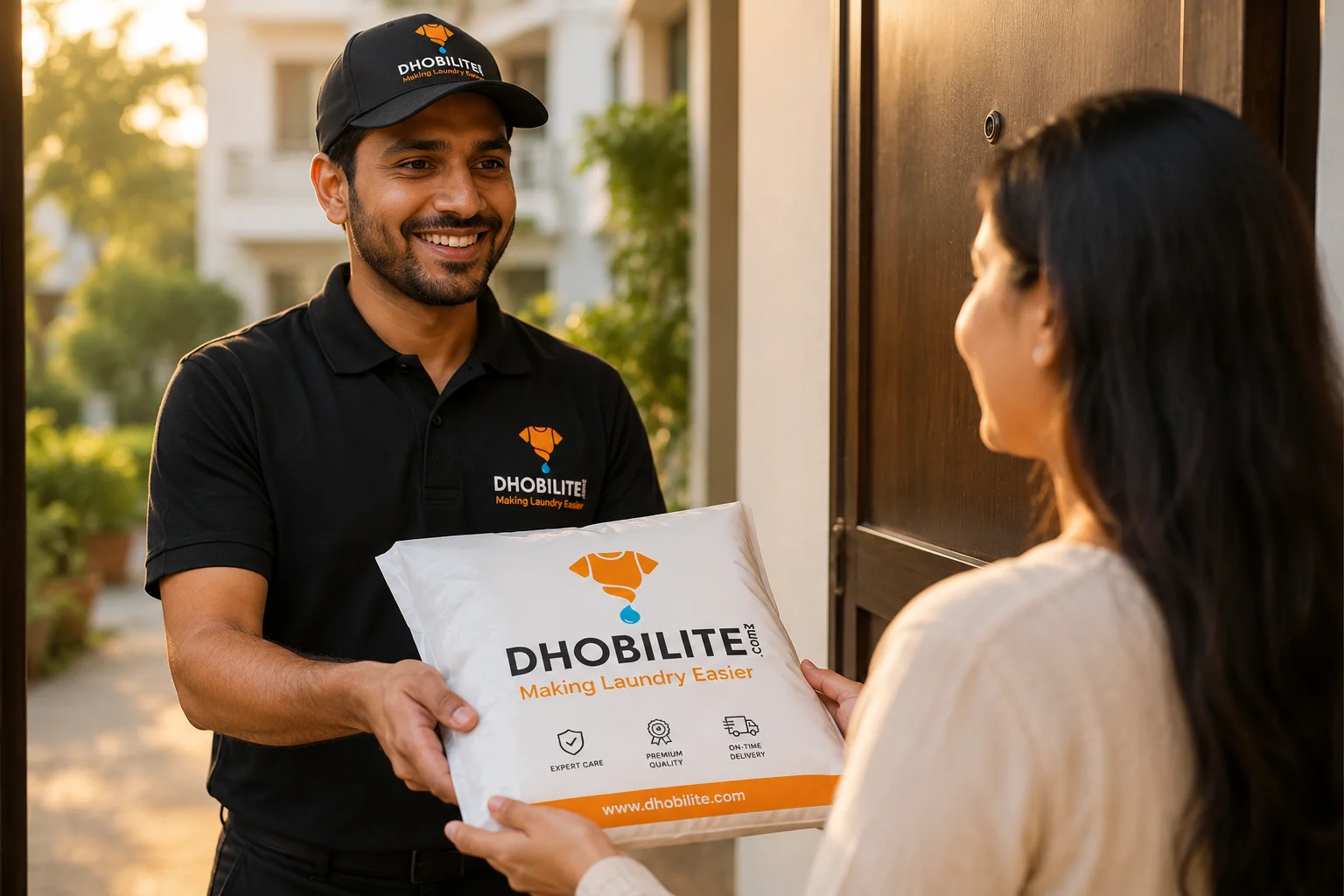 Clean laundry doorstep delivery
