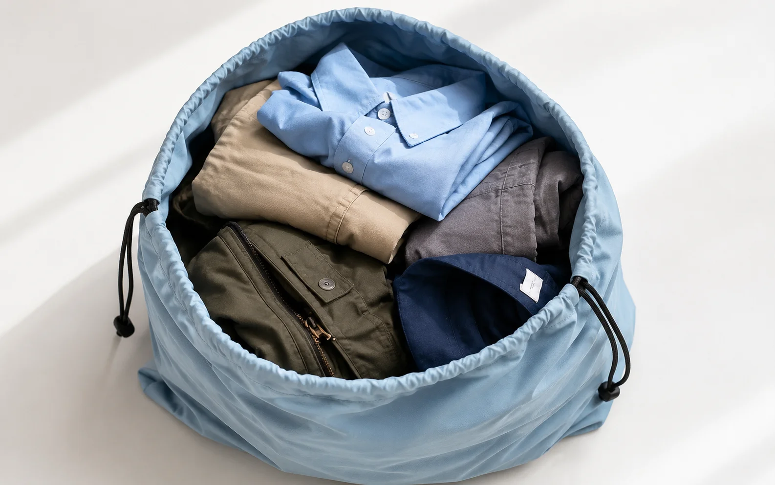 Dirty clothes collected for laundry service