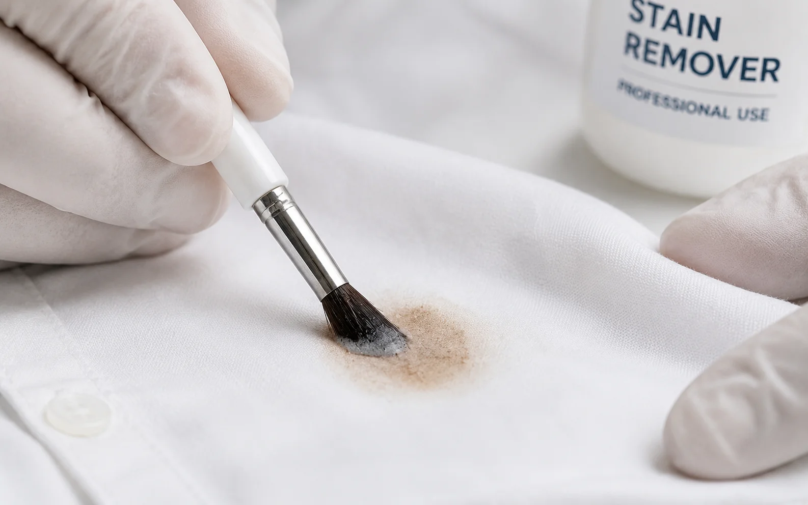 Dry spotting and stain removal process
