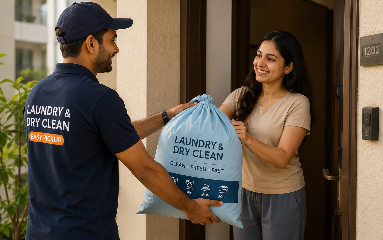 Easy doorstep laundry pickup by DhobiLite