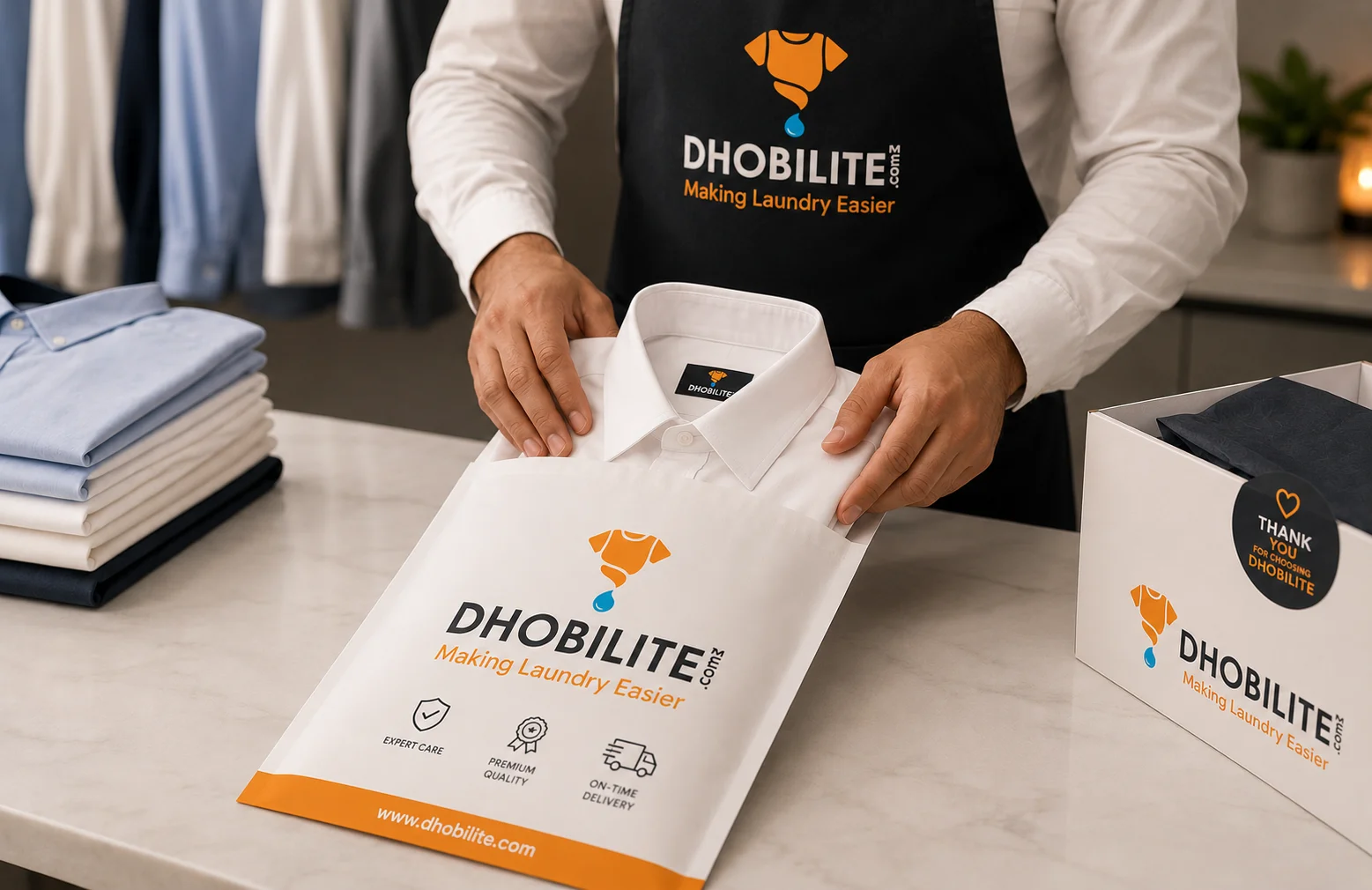 Quality check and garment packing at DhobiLite